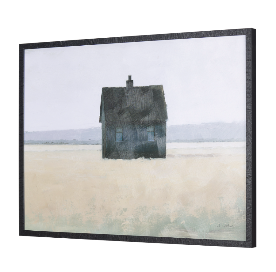 Tableau encadré représentant un paysage solitaire