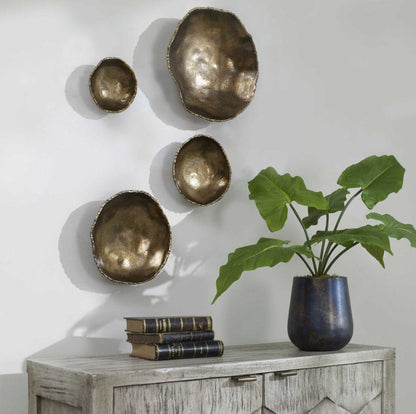 Pièces porte-bonheur décoratives en laiton, lot de 4