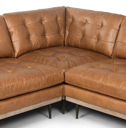 Canapé d'angle en cuir 3 pièces Lexi