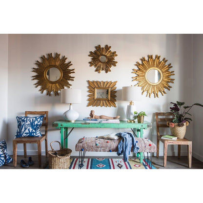 Miroir rond doré à effet soleil