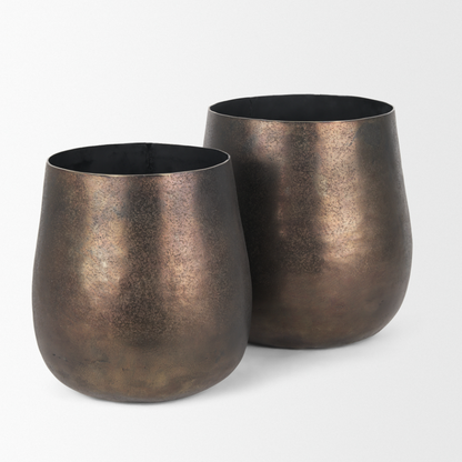 Jardinières en métal texturé Quade