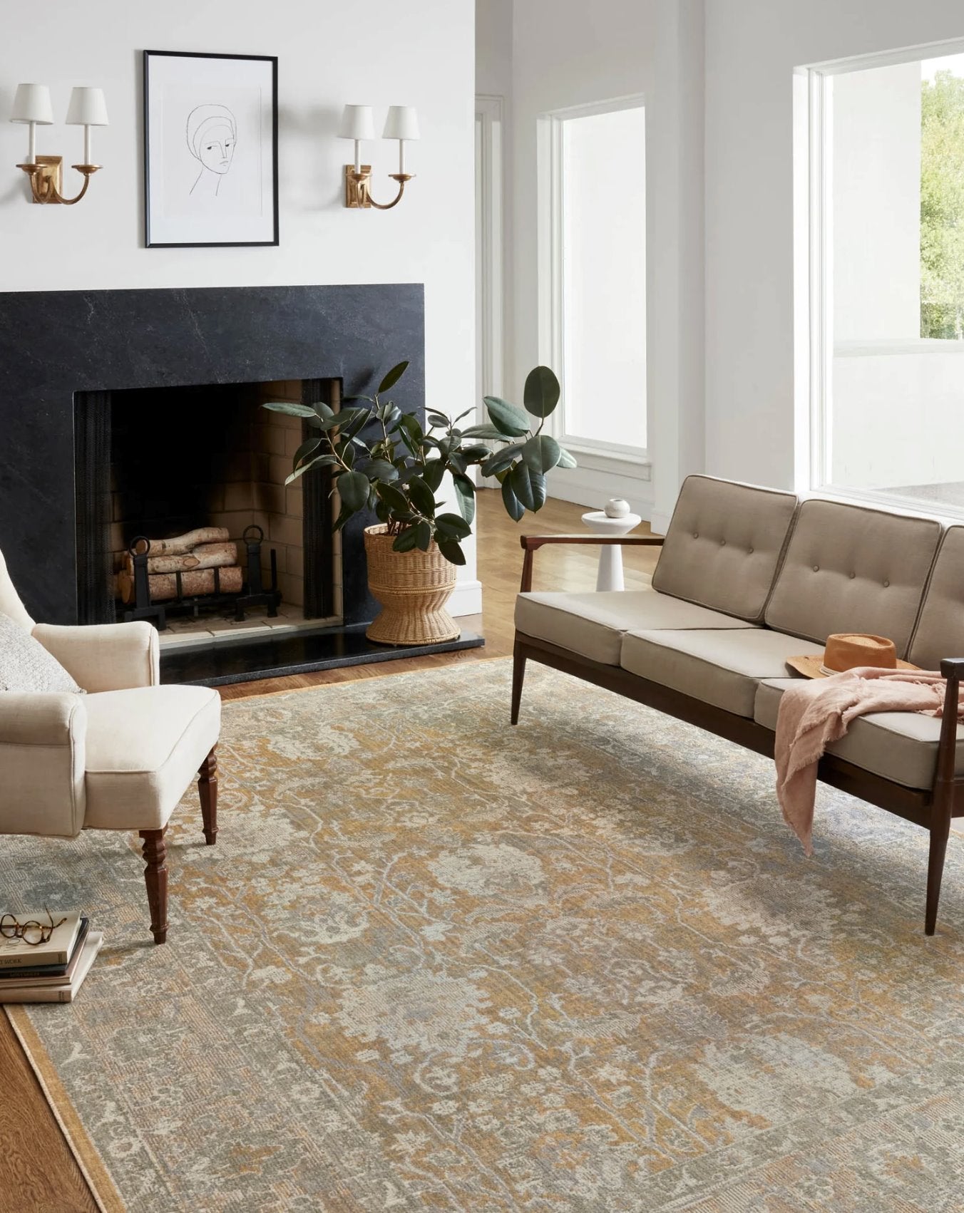 Tapis Chris Loves Julia × Loloi Rosemarie, coloris or/sable