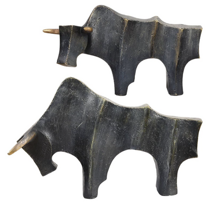 Sculptures de taureaux royaux, ensemble de deux