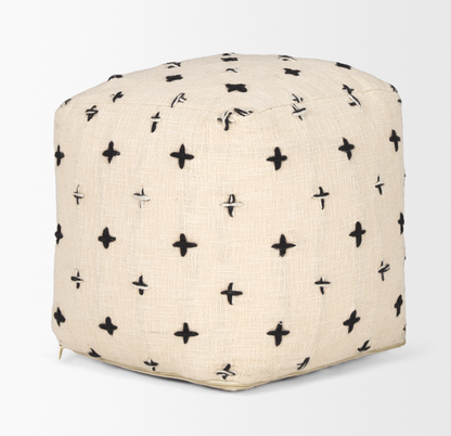 Pouf en laine Saanvi