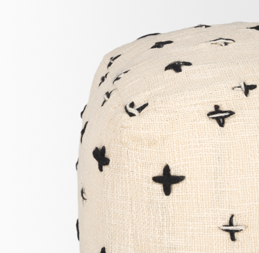 Pouf en laine Saanvi