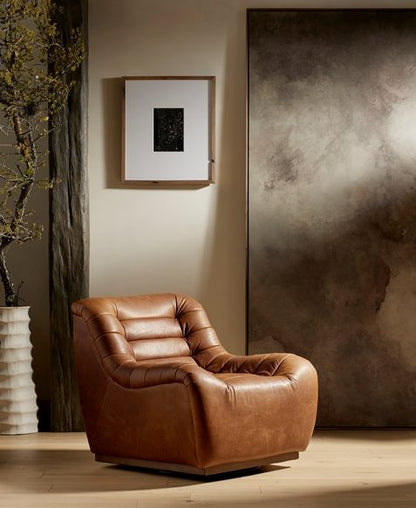 Fauteuil pivotant en cuir Binx