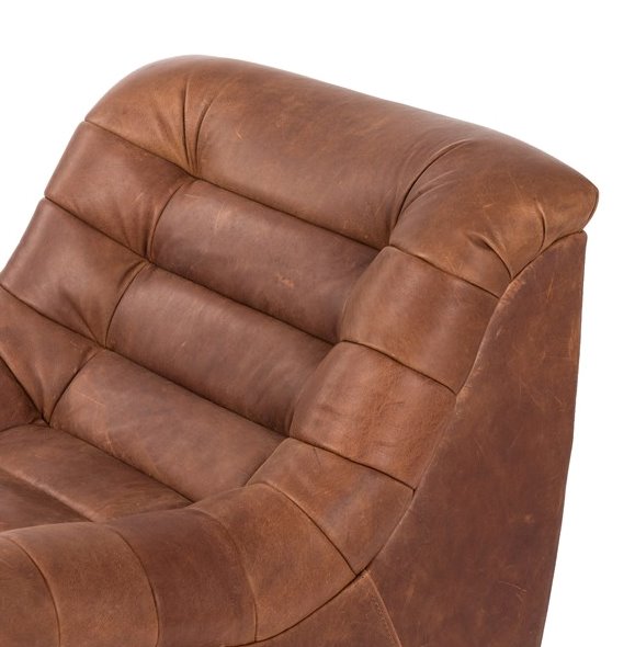 Fauteuil pivotant en cuir Binx