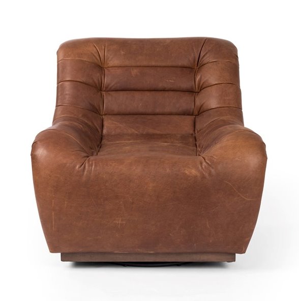 Fauteuil pivotant en cuir Binx