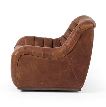 Fauteuil pivotant en cuir Binx