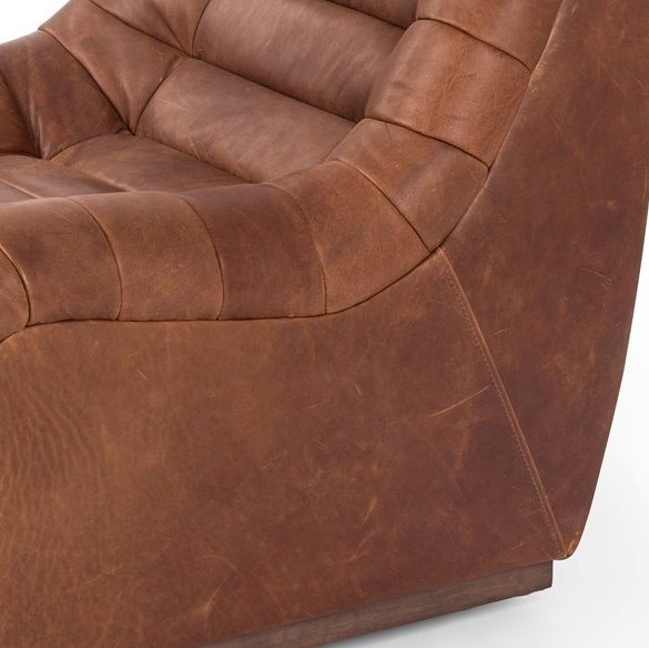 Fauteuil pivotant en cuir Binx