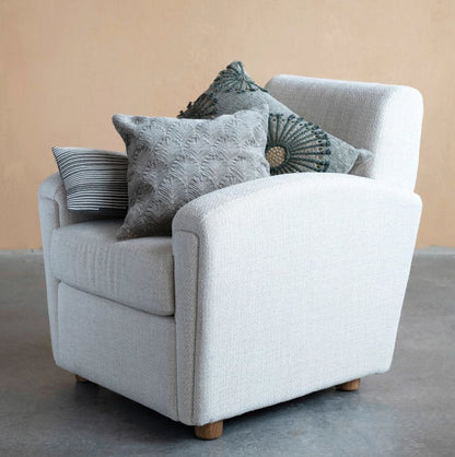 Coussin brodé en velours de coton avec fil métallique doré