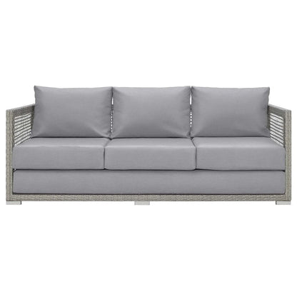 Canapé d'extérieur en rotin et osier Aura