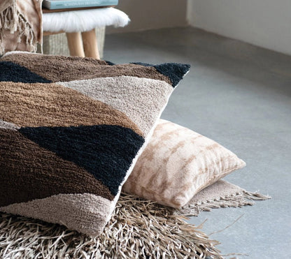 Oreiller en mélange de coton teint par nouage