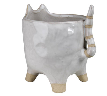 Cache-pot en céramique en forme de chat