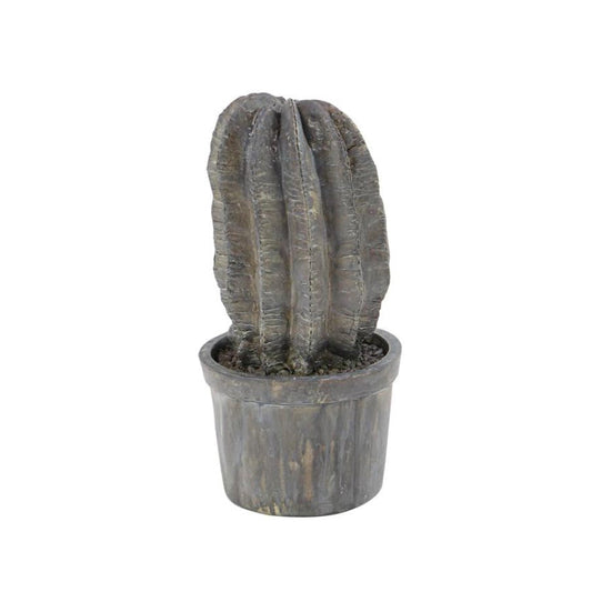 Cactus en polystone avec sculpture en pot