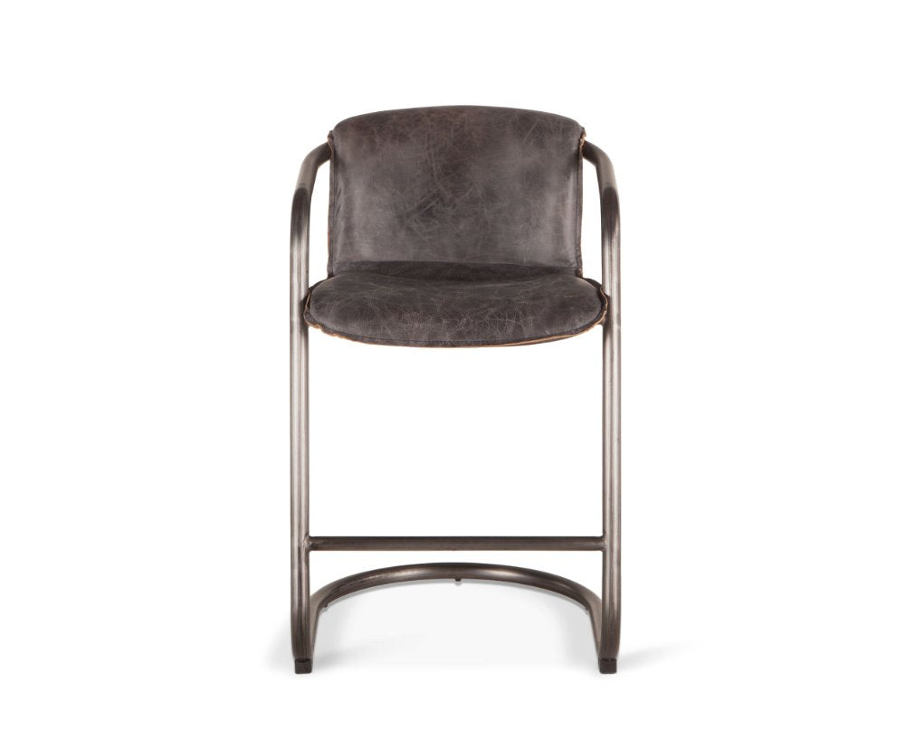 Chaise de comptoir en cuir Portofino