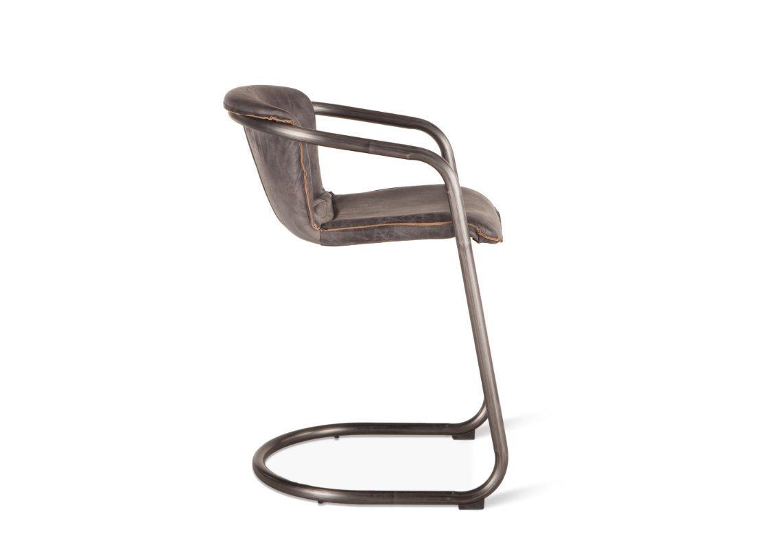 Chaise de comptoir en cuir Portofino