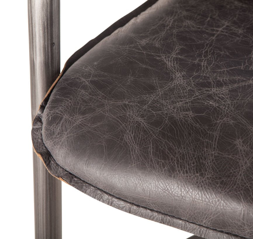 Chaise de comptoir en cuir Portofino