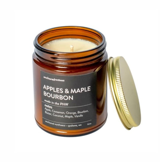 Bougie de soja coulée à la main - Collection Ambre en verre