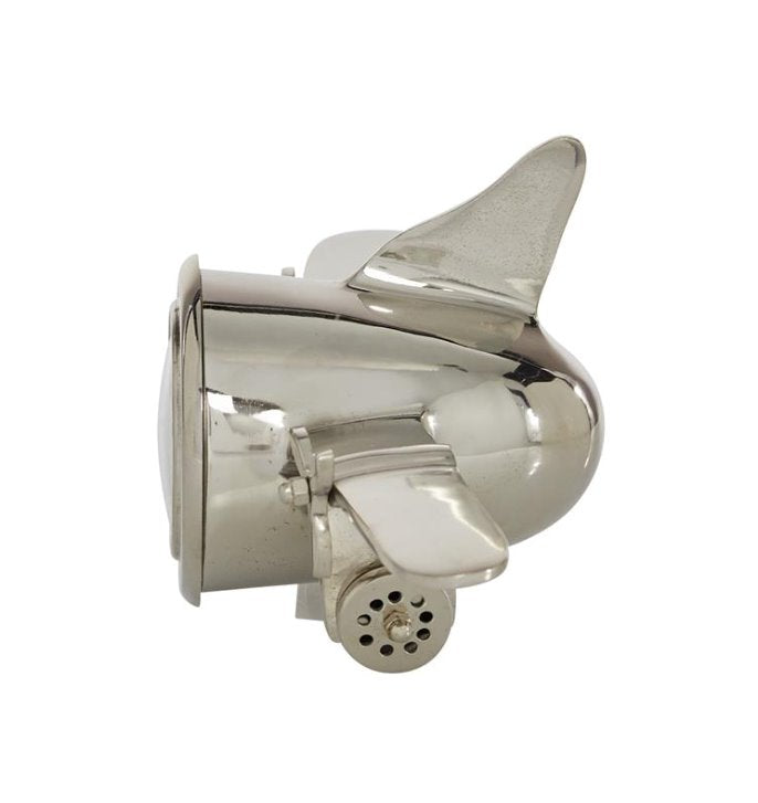 Horloge en métal argenté en forme d'avion