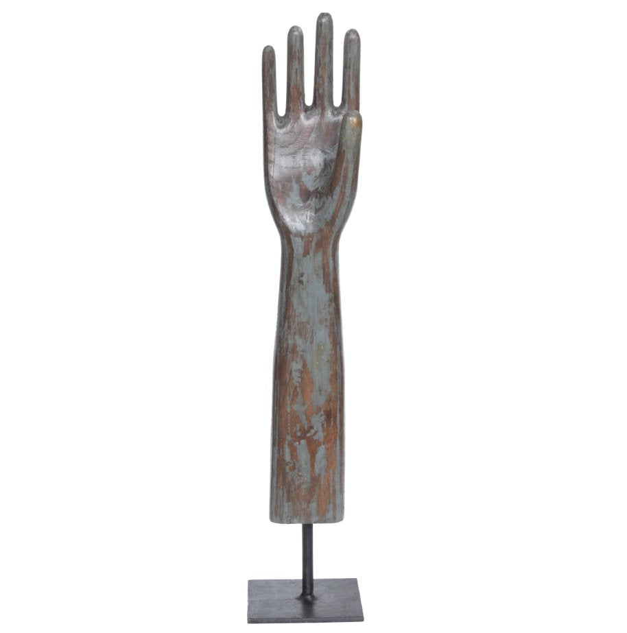 Moule à gant en bois sur socle