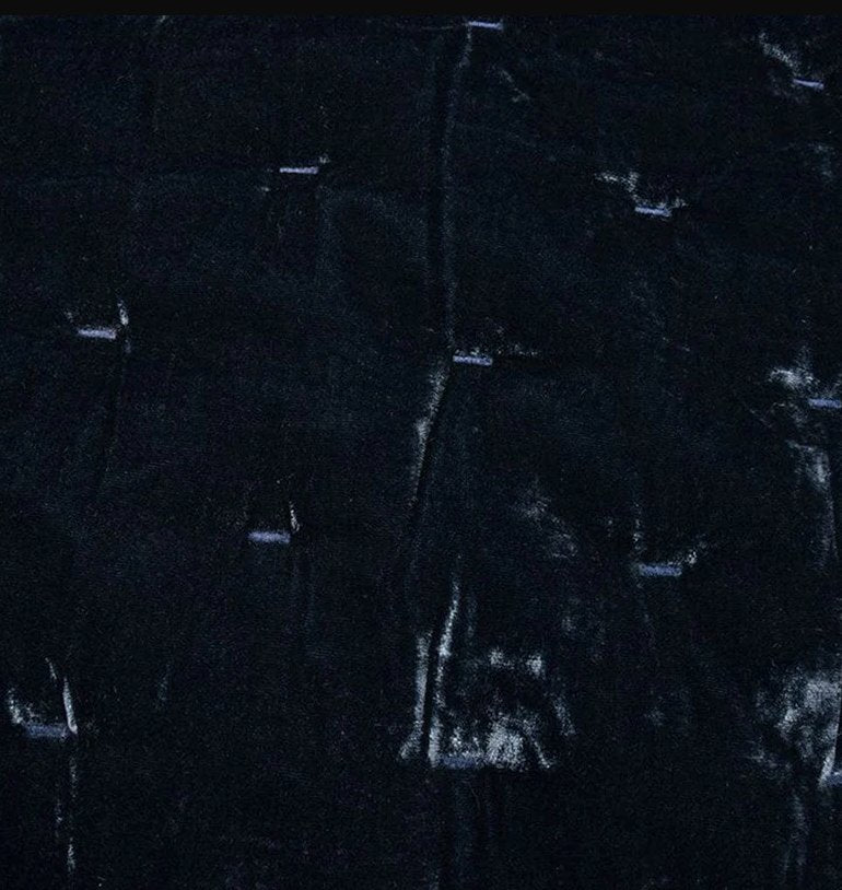 Ensemble de courtepointe Stella en velours de soie synthétique bleu nuit