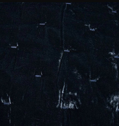 Ensemble de courtepointe Stella en velours de soie synthétique bleu nuit