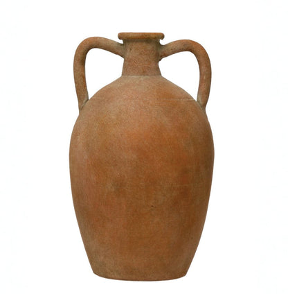 Vase urne en terre cuite avec poignées