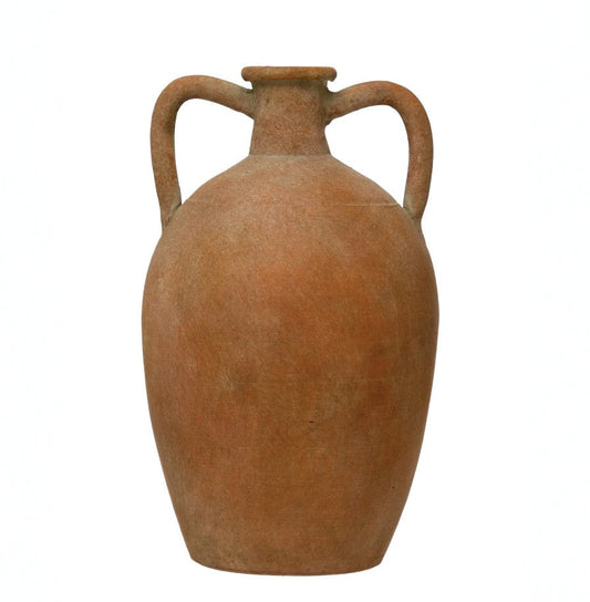 Vase urne en terre cuite avec poignées