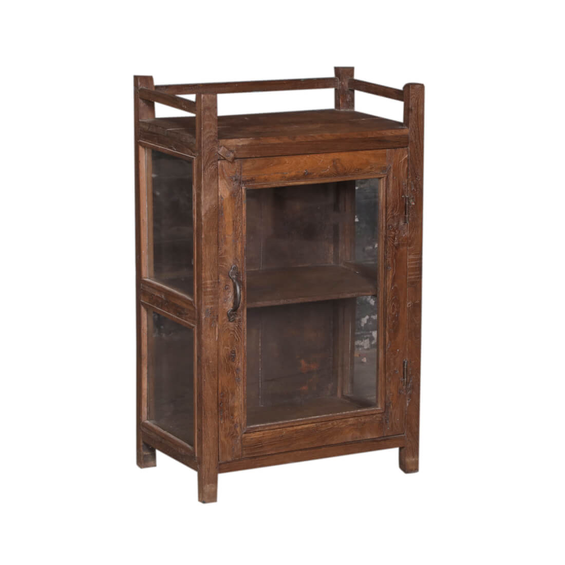 Meuble bar en teck avec verre