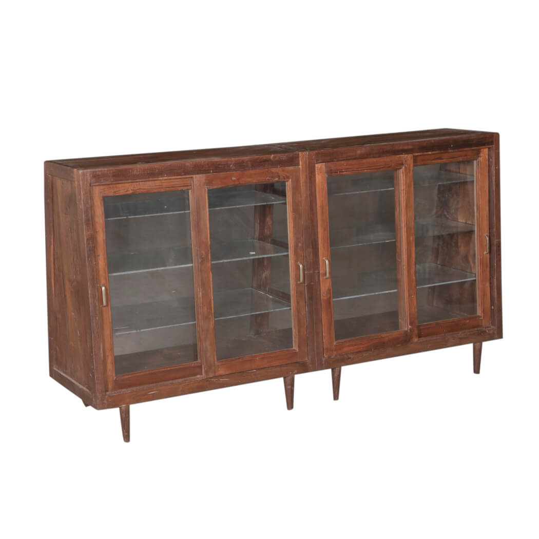 Vitrine en teck et verre