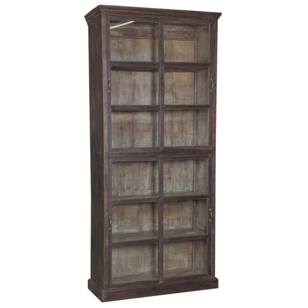 Armoire en bois de teck avec verre