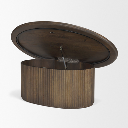 Table basse ovale cannelée Terra