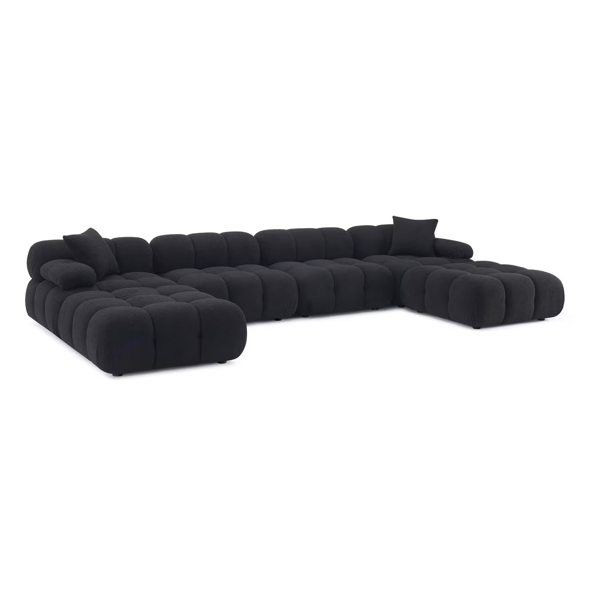 Canapé sectionnel en U Huggy Black Vegan 6 pièces