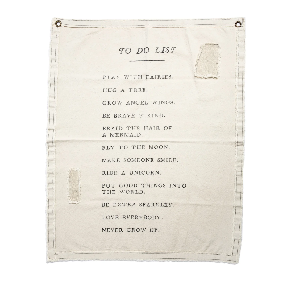 Tenture murale sur toile avec liste de choses à faire