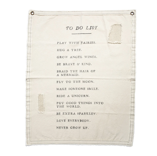 Tenture murale sur toile avec liste de choses à faire