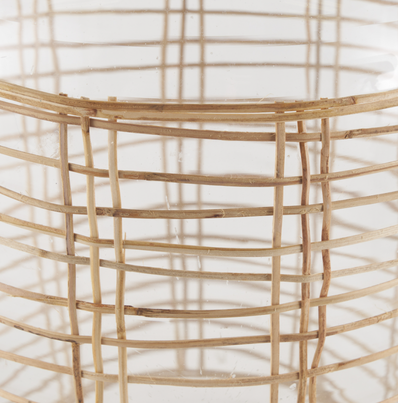 Bouteille en verre enveloppée de rotin Troian