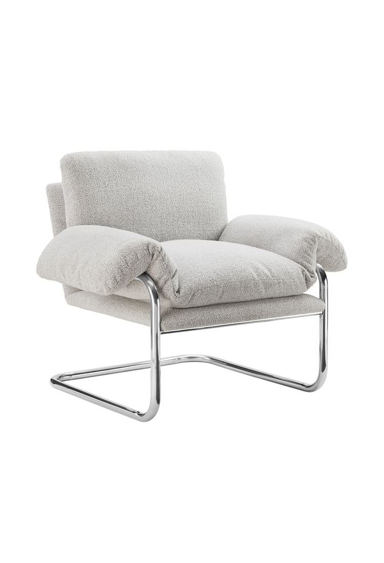 Fauteuil d'appoint en tissu Ravessa, papier journal