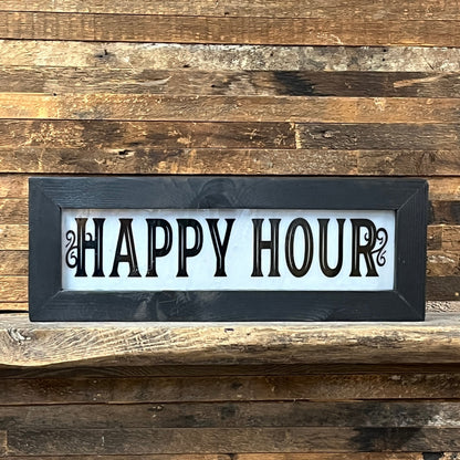 Panneau lumineux Happy Hour de style vintage