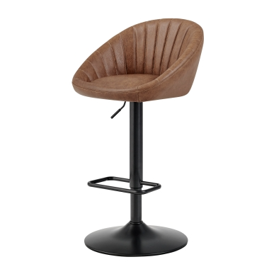 Tabouret de bar pivotant Watson en similicuir à vérin à gaz