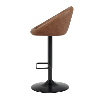 Tabouret de bar pivotant Watson en similicuir à vérin à gaz