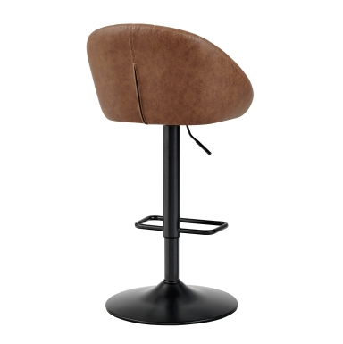 Tabouret de bar pivotant Watson en similicuir à vérin à gaz