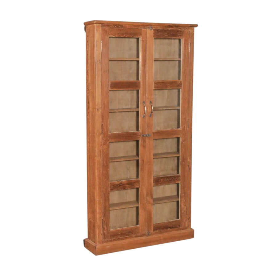 Armoire vintage en teck avec portes vitrées