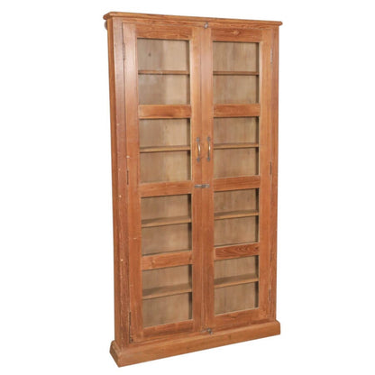 Armoire vintage en teck avec portes vitrées