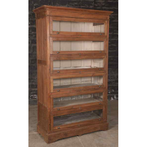Armoire vintage en teck avec portes vitrées