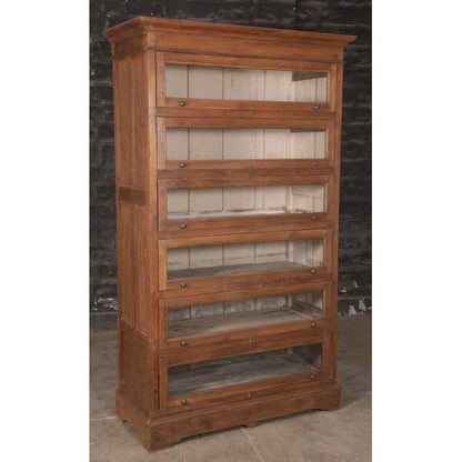 Armoire vintage en teck avec portes vitrées