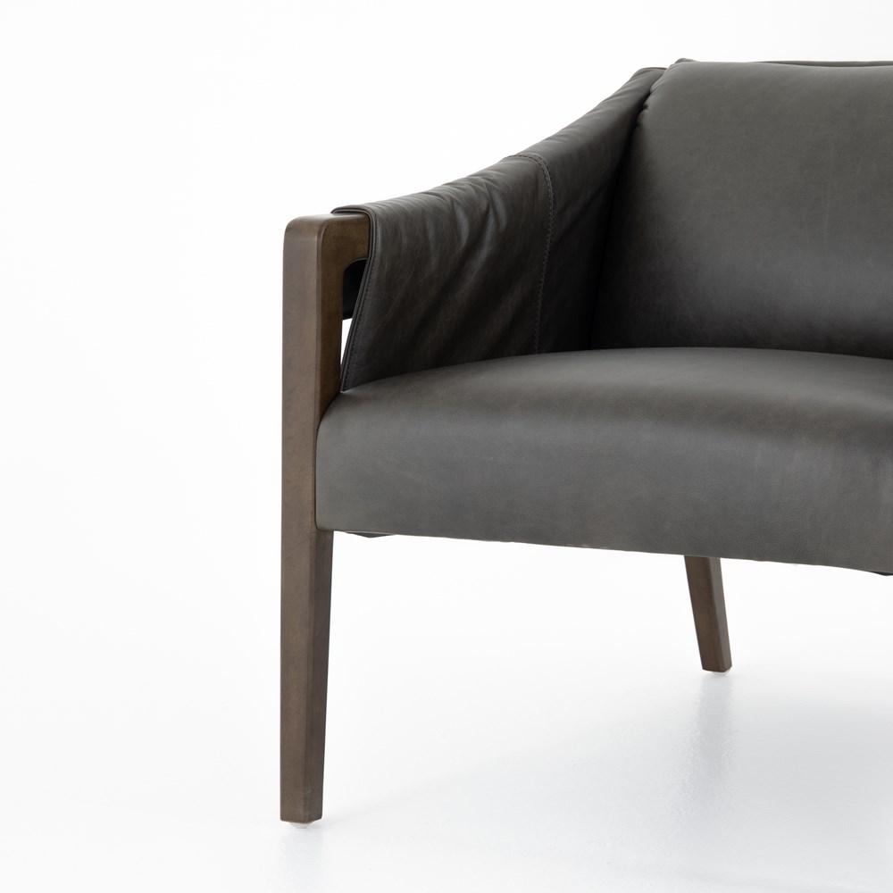 Fauteuil en cuir Bauer