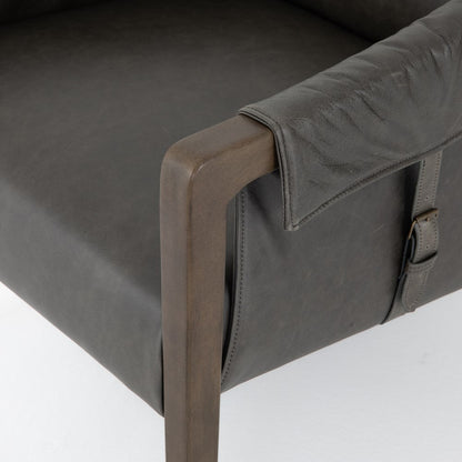 Fauteuil en cuir Bauer