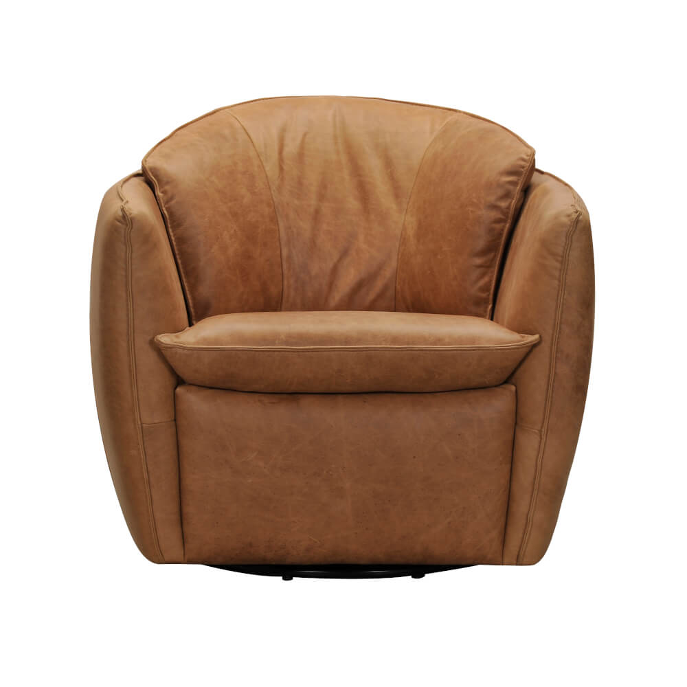 Fauteuil pivotant en cuir Beale
