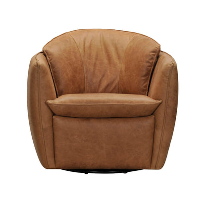 Fauteuil pivotant en cuir Beale